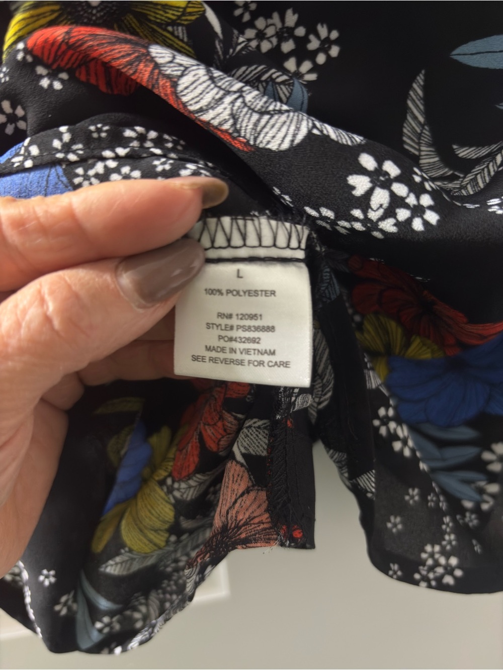 Black sheer floral blouse Pink Rose - Picture 9 of 9